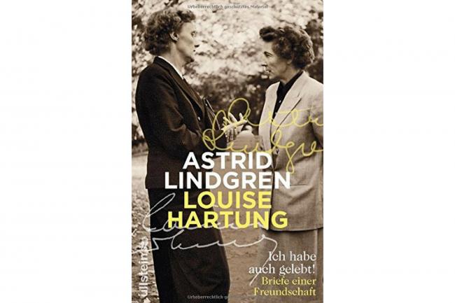 Astrid Lindgern mit Louise Hartung auf einem Buchband abgebildet