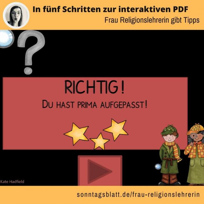 Mit Frau Religionslehrerin zur interaktiven PDF