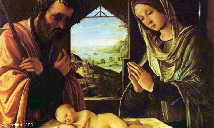 Die Heilige Familie, Lorenzo Costa, um 1490, Lyon, Musée des Beaux-Arts.