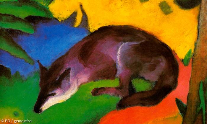 Franz Marc: Blauschwarzer Fuchs, 1911.
