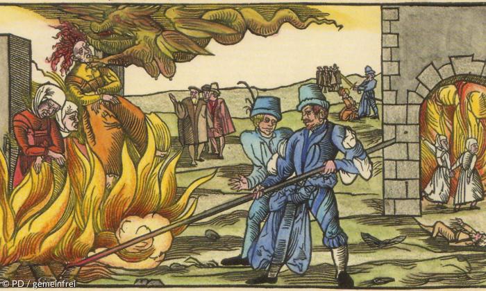 Einblattdruck zu einer Hexenverbrennung in Derenburg (Grafschaft Reinstein), 1555.