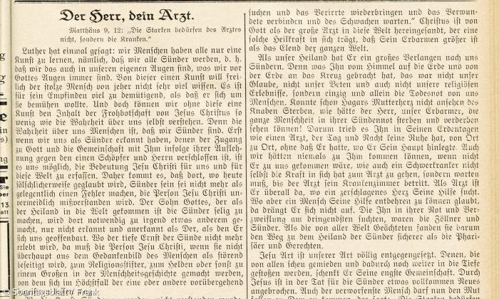 Evangelisches Gemeindeblatt für München, Nr. 24 vom 10. Juni 1934.