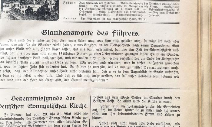»Barmen« im Bamberger Gemeindeblatt vom 1. Juli 1934.
