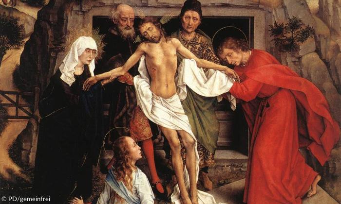 Grablegung Christi, um 1460, Rogier van der Weyden (1399/1400–1464), Uffizien, Florenz