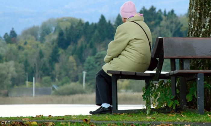 Einsame Seniorin.