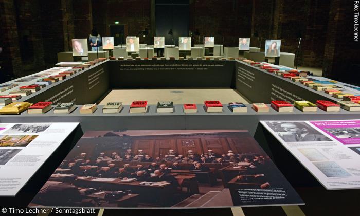 Blick in die Ausstellung »Albert Speer in der Bundesrepublik« im Nürnberger Dokumentationszentrum Reichsparteitagsgelände.
