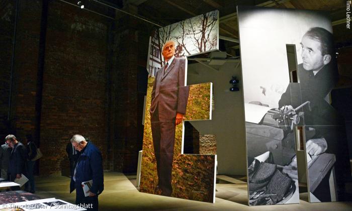 Blick in die Ausstellung »Albert Speer in der Bundesrepublik« im Nürnberger Dokumentationszentrum Reichsparteitagsgelände.