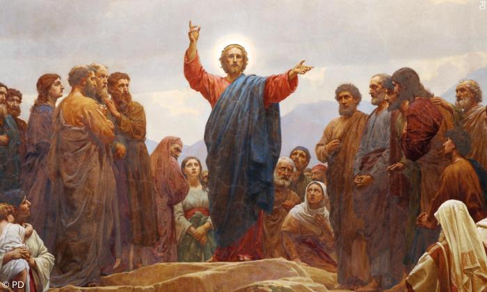 Die Bergpredigt Jesu, Altarbild von Henrik Olrik (1830-1890).