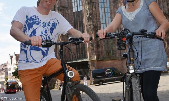 Mit dem Fahrrad zur Sternwallfahrt nach St. Sebald in Nürnberg.