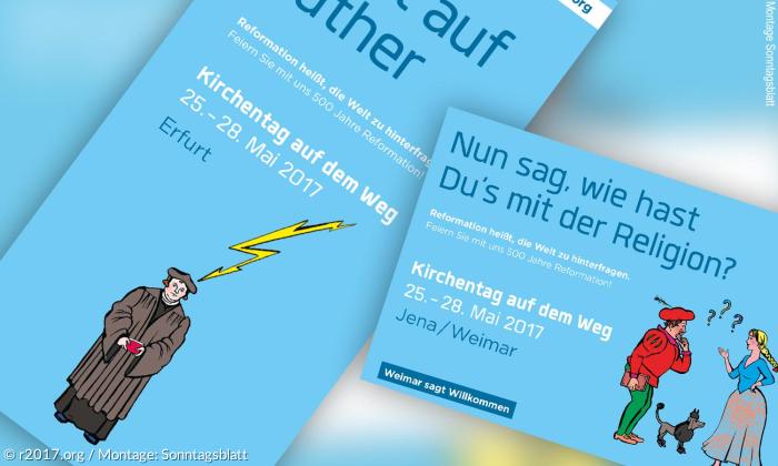 Veranstaltungen der »Kirchentage auf dem Weg« in Erfurt, Jena und Weimar.
