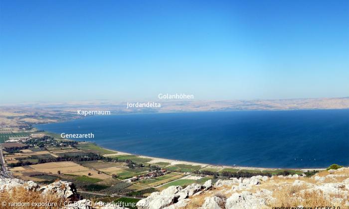 Blick auf das Nordufer des Sees Genezareth.