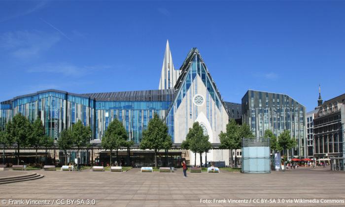 Das neue Augusteum und Paulinum am Augustusplatz in Leipzig.