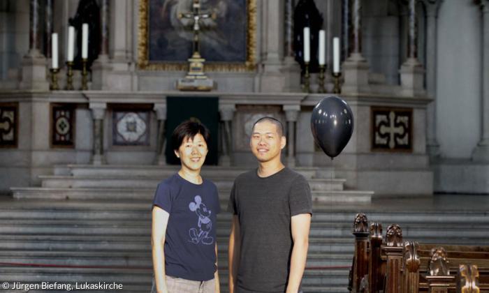 Kunstprojekt Pneuma in der Münchner Lukaskirche