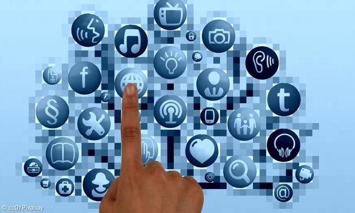 Social Media Finger Bildschirm