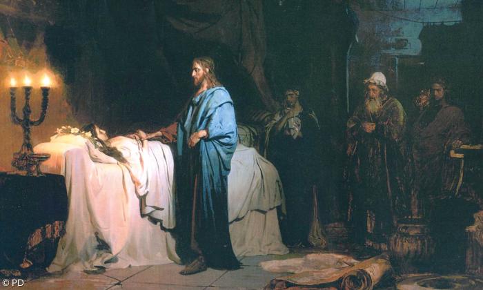 Auferweckung der Tochter des Jairus, Gemälde von Ilya Repin, 1871.