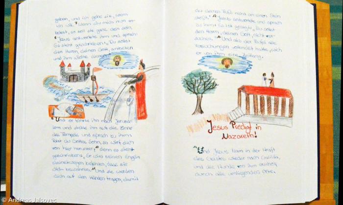 Doppelseite Handschrift-Bibel Mering
