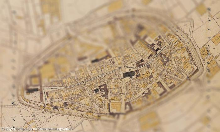 Stadt Amberg, Landkarte 1835