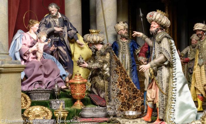 Anbetungsszene der »Palastkrippe« im Bayerischen Nationalmuseum.
