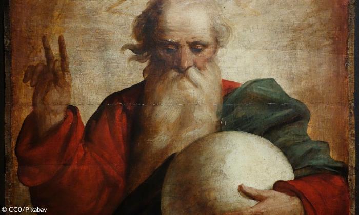 Gemälde von Gott mit Segensgeste
