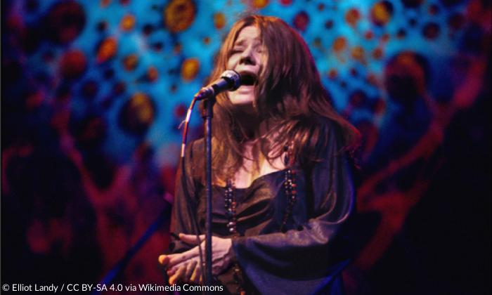 Janis Joplin bei einem Konzert in New York im April 1969.