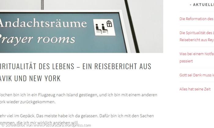 Screenshot Pastoracara Blog Pfarrerin
