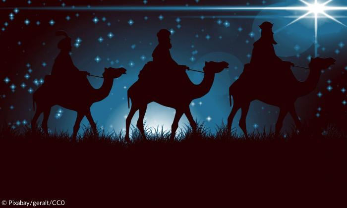 Die Heiligen Drei Könige auf dem Weg nach Bethlehem