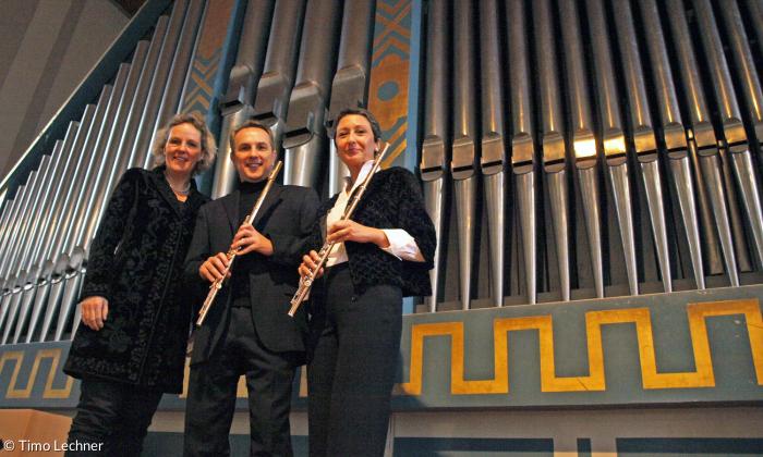 Musiker vor der Orgel in St. Matthäus Erlangen