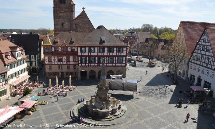 Schwabach Königsplatz von Oben