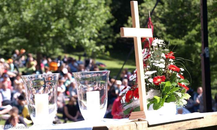 Hesselberg 2018 : Altar beim Gottesdienst