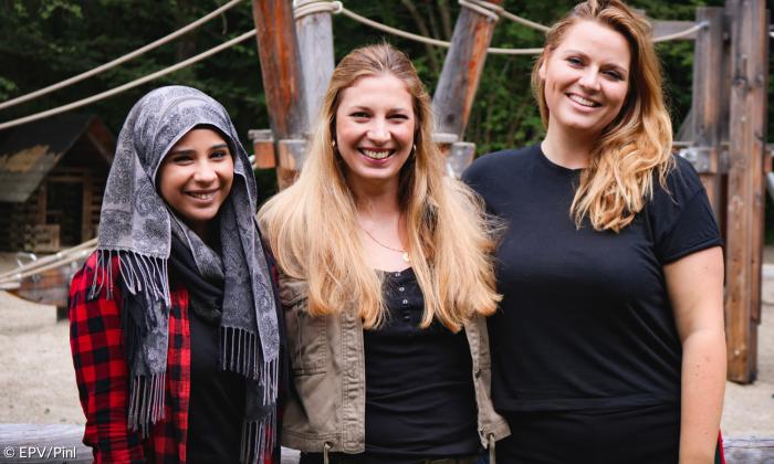 Iman Abou Alouf, Elisa Würth und Lia Thiam (v.l.) sind das Betreuerteam. 
