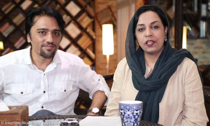 Die afghanische Regisseurin Roya Sadat und der Drehbuchautor ihres preisgekrönten Films »A Letter To The President«, Aziz Dildar.