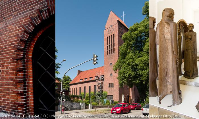 Drei Bilder rund um die Lübecker Lutherkirche von 1937.