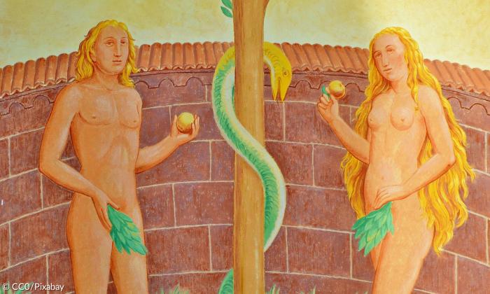 Gemälde Adam und Eva mit Schlange