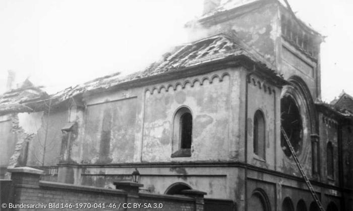 Die in der Pogromnacht 1938 zerstörte Ohel-Jakob-Synagoge in München.
