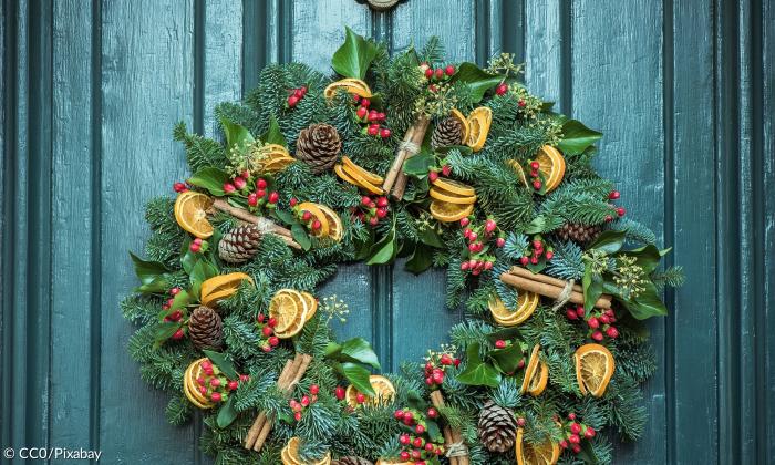 Türkranz Advent Natur Weihnachten Tür