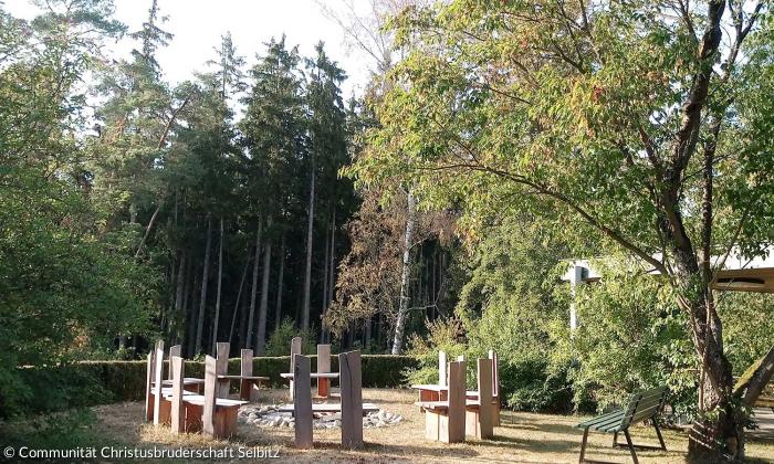 Lagerfeuerplatz in der Communität in Selbitz