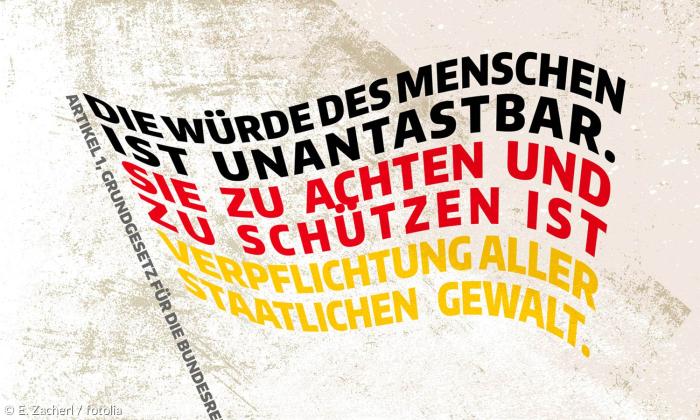Grundgesetz - Fahne - schwarz-rot-gold