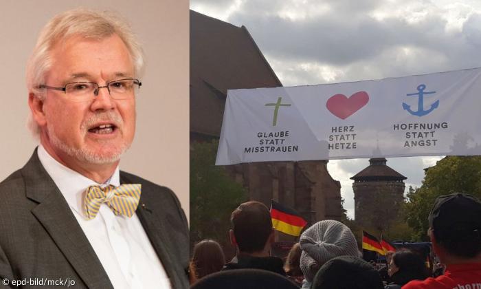 Gespraech mit Nürnberger Regionalbischof über Rechtspopulismus