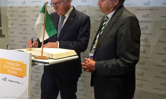 Bundespräsident Frank-Walter Steinmeier Lindaus Oberbürgermeister Gerhard Ecker Religions for Peace