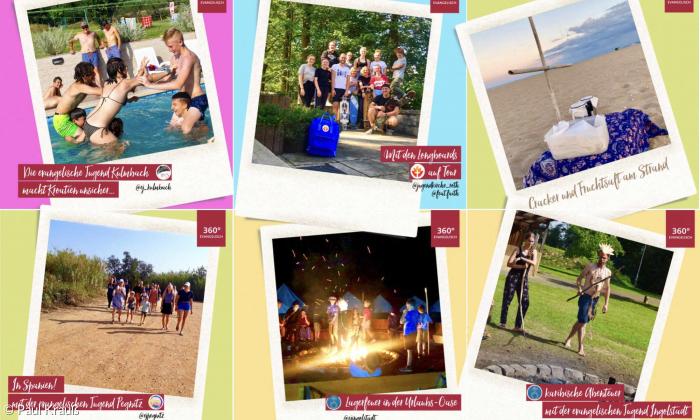 Urlaubsfotos der evangelischen Jugend – Collage
