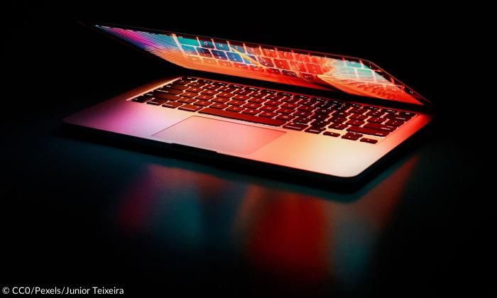 Laptop mit Licht