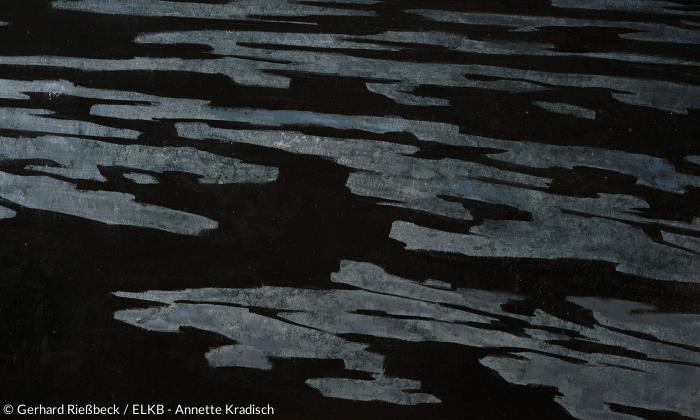 Gerhard Rießbeck, Ausschnitt aus dem Altarbild "Paradies", Spitalkirche Bad Windsheim, 2015.
