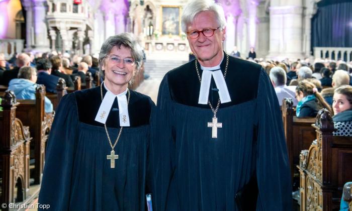 Susanne Breit-Keßler mit Heinrich Bedford-Strohm Abschiedsgottesdienst Lukaskirche November 2019