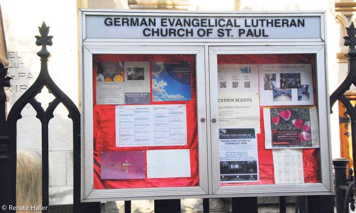 Der Schaukasten der Kirche St. Paul