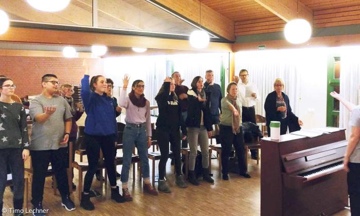 Chorprobe beim Nürnberger Projektchor für das Martin-Luther-King_Musical