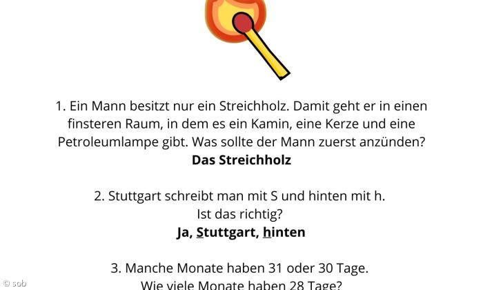  Rätsel Nummer 1 - Streichholz - Lösung