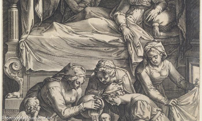 Geburt, 1581, Druckgrafik, Niederlande