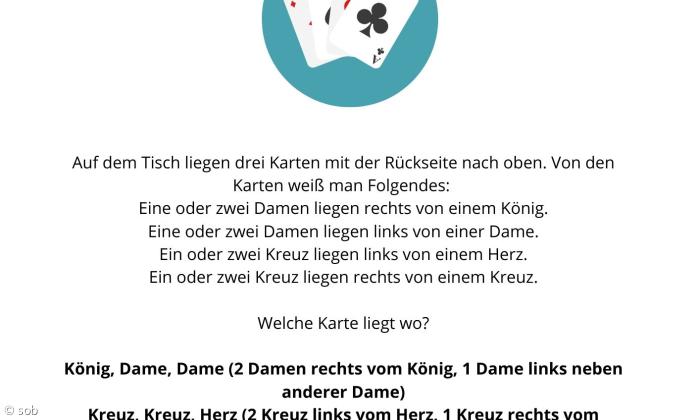 Rätsel Nummer 3 - Spielkarten - Lösung