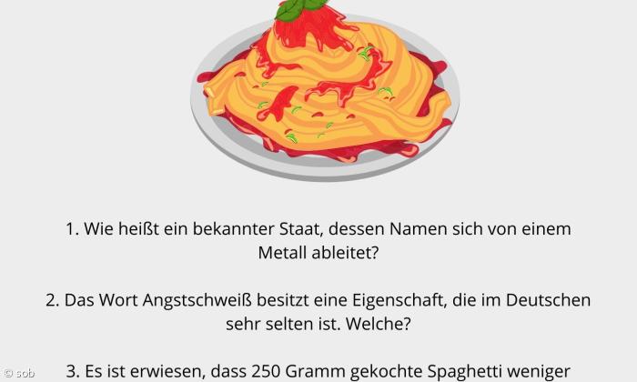 Rätsel Nummer 6 - Schultafel - Spaghetti