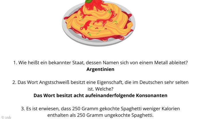 Rätsel Nummer 6 - Spaghetti - Lösung